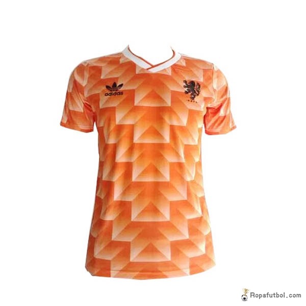 Camiseta Países Bajos Replica Primera Ropa Retro 1988 Naranja